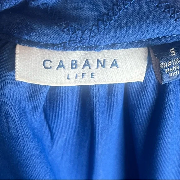 Cabana Life Embroidered Eyelet Halter Dress Blue Size Small Beach‎ Resort Vacay - Picture 3 of 9